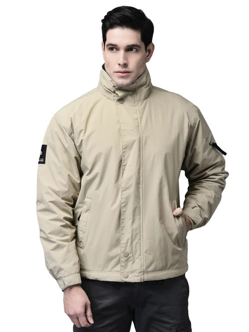 WOODLAND Men Beige Bomber Jacket