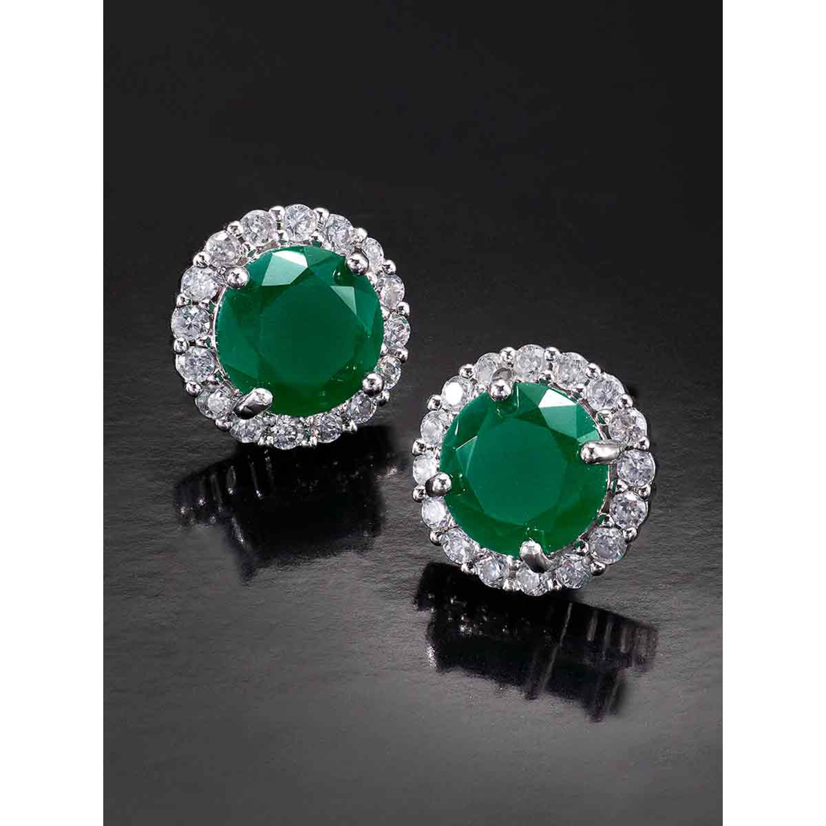 cubic zirconia emerald cut earrings