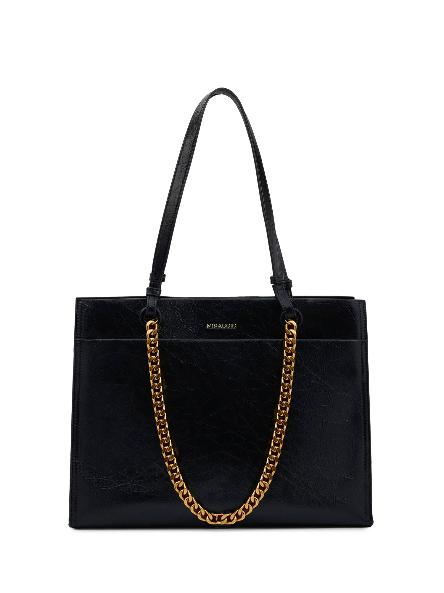 MIRAGGIO Black Teresa 14 Inch Tote Bag (L)