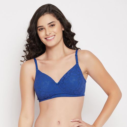 Buy Clovia Padded Non-wired Full Cup Multiway Bra Blue Online