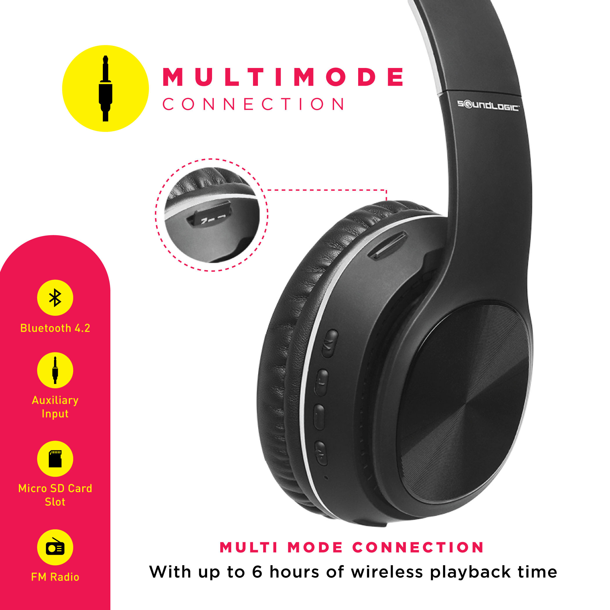 soundlogic hd bluetooth wireless headphone