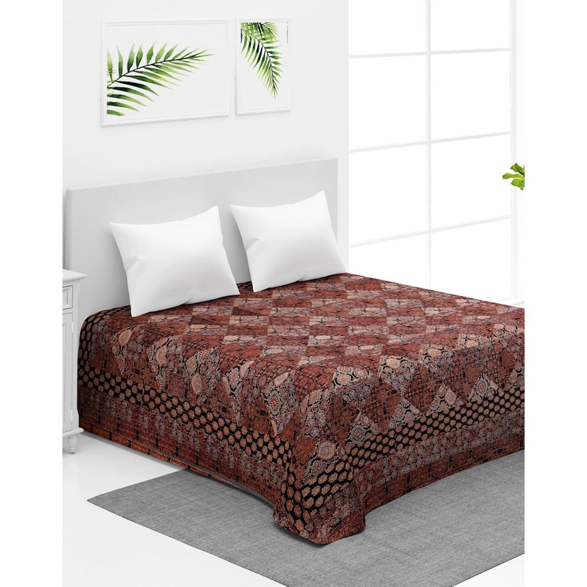 Buy Fabindia Vartika Cotton Printed Bed Cover Online