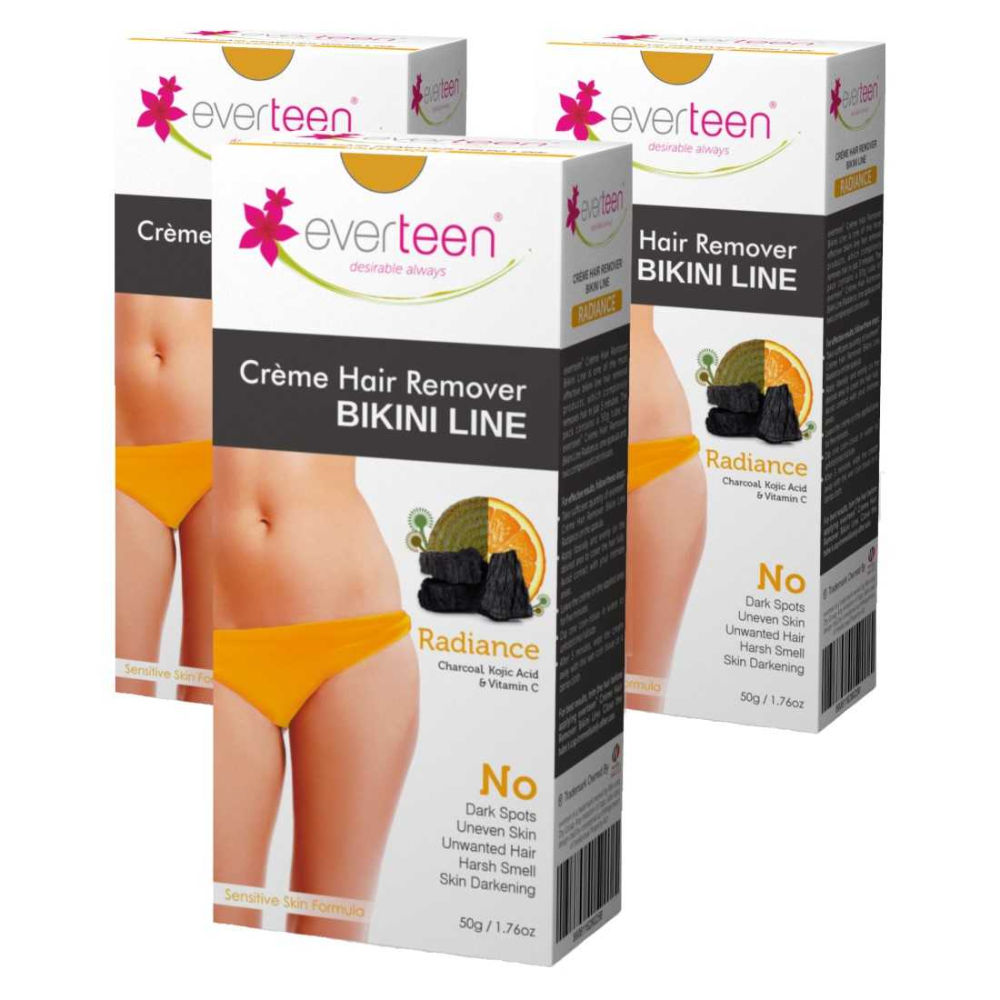 Everteen Charcoal & Vitamin C Bikini Line Hair Remover Creme-Pack of 3: Buy  Everteen Charcoal & Vitamin C Bikini Line Hair Remover Creme-Pack of 3  Online at Best Price in India |