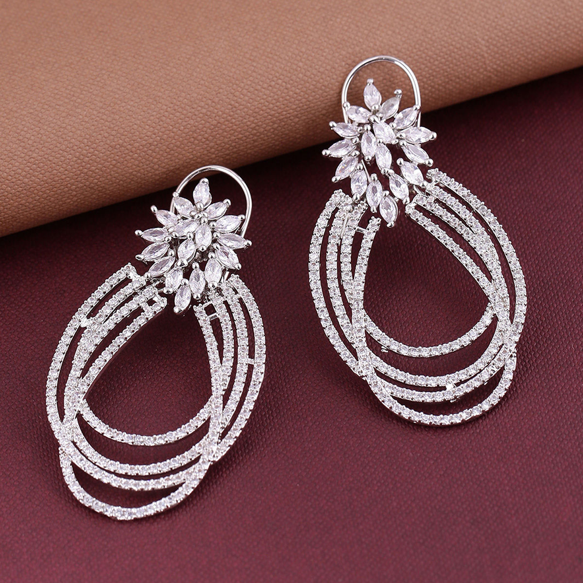 Saanjh White And Yellow Diamond Cocktail Earrings  Timeless Indian Jewelry   Aurus