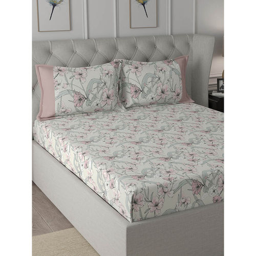 Buy Maspar Cotton Floral Print Bed Bath Set- Bedsheet Pillow Cover