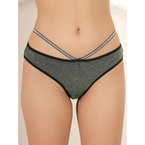 Buy BRACHY Women Green Luxury Sexy Sparkly Crystal Diamond Club Bra with  Panty Online