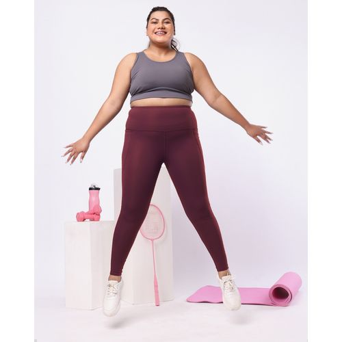 Buy Bliss Club Women Burgundy The Greatest Leggings Tall with 2 Deep Side Pockets  Online