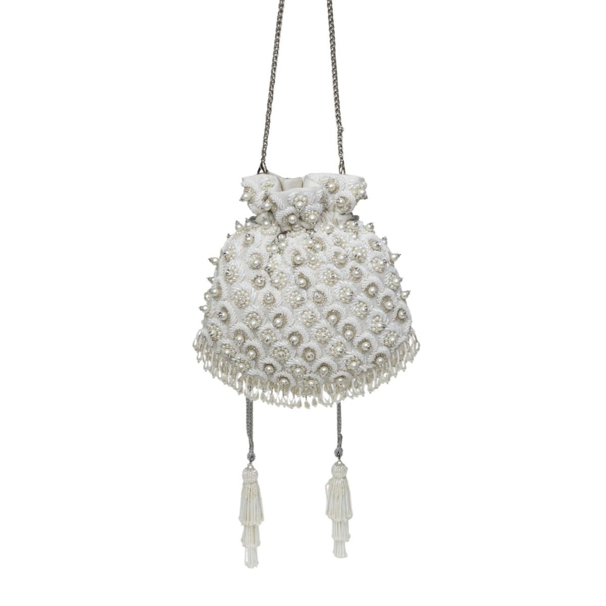 Buy SG By Sonia Gulrajani Jumana White Potli Bag Online