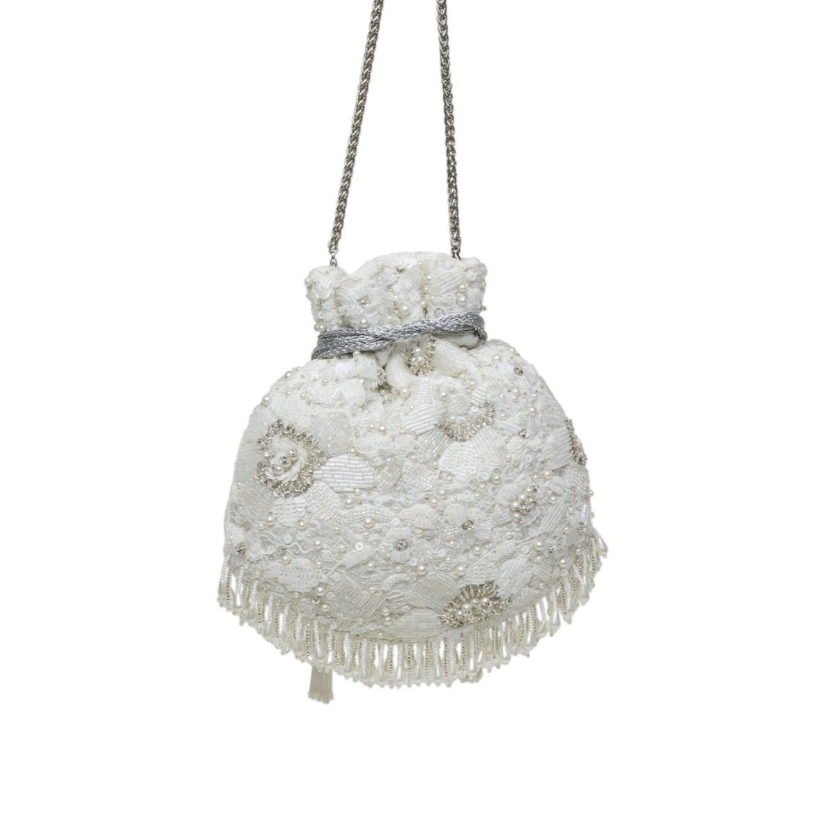 Buy SG By Sonia Gulrajani Maisy White Potli Bag Online