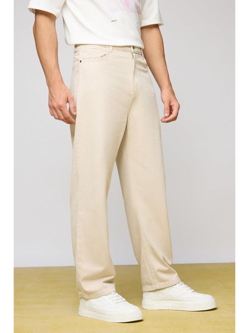 Buy FREAKINS Classic Beige Mens Straight Fit Jeans Online