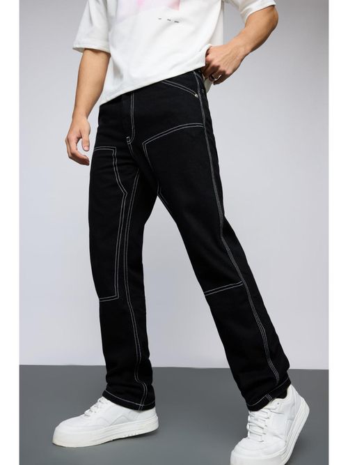 Men's Jeans Black And White Contrast Jeans Mens Jeans Black