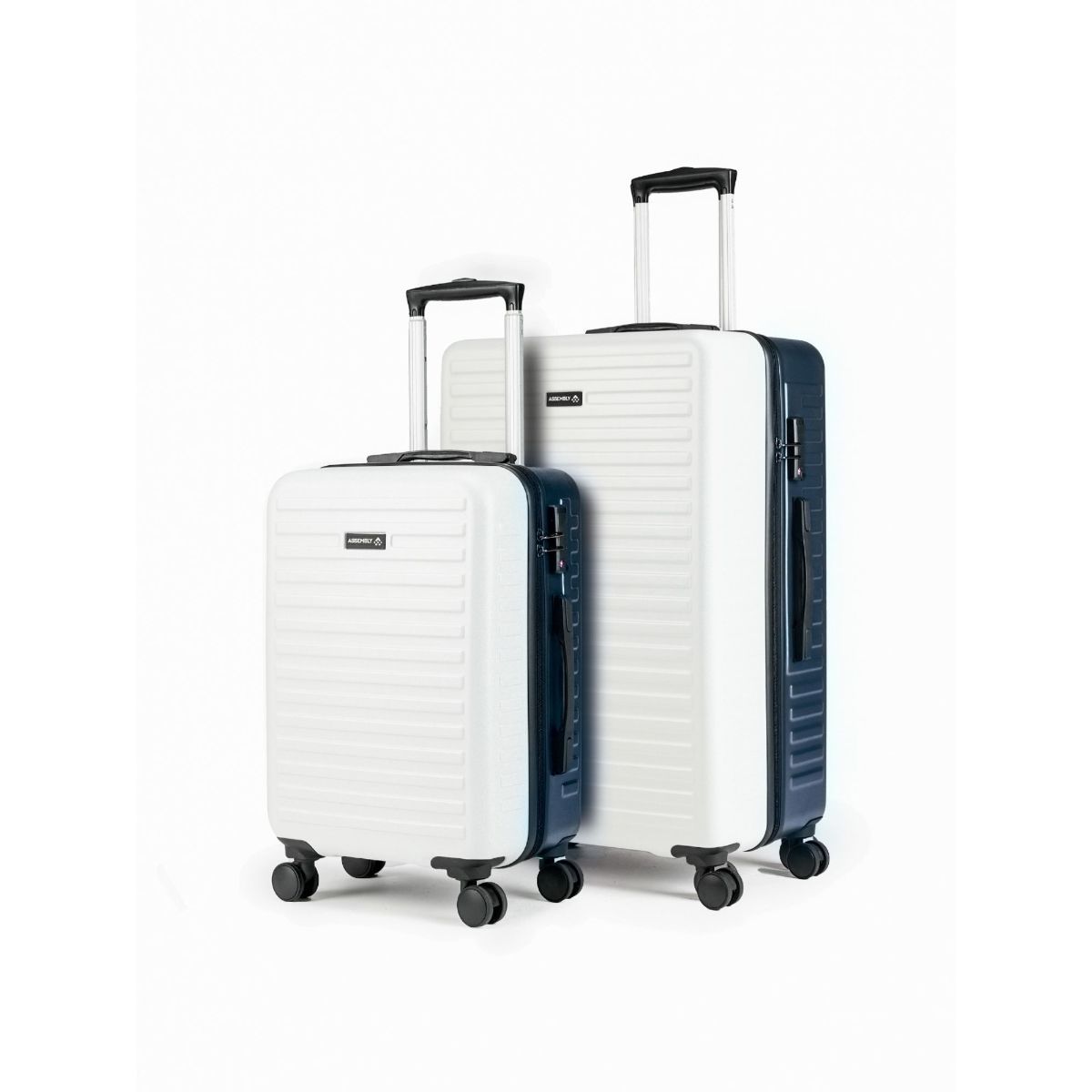 Assembly Luggage and Travel Bag : Buy Assembly Cabin Trolley Bag, Polycarbonate 54 cms - Suitcase Trolley - Blue and White Online