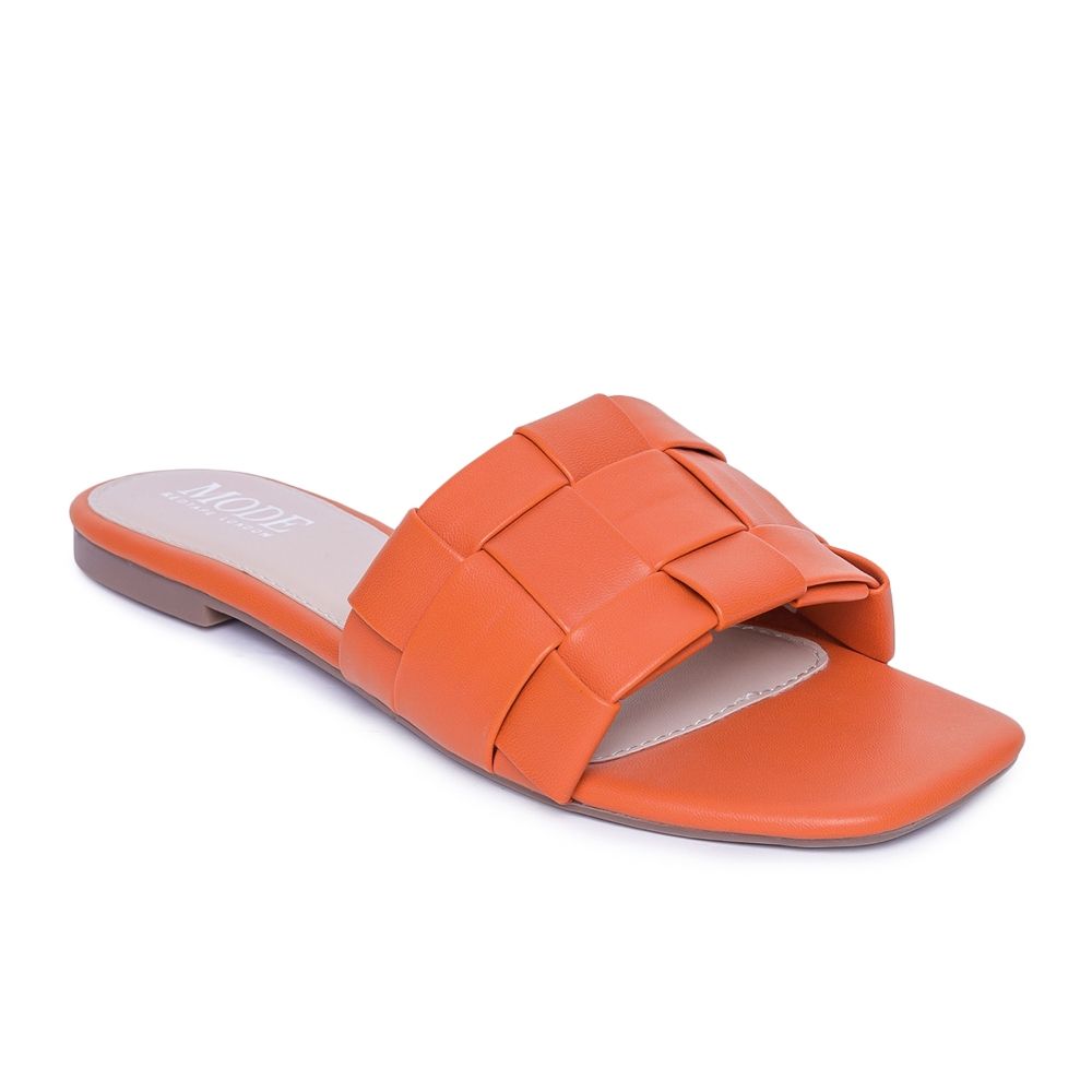 & Other Stories Orange Suede Strap Sandals