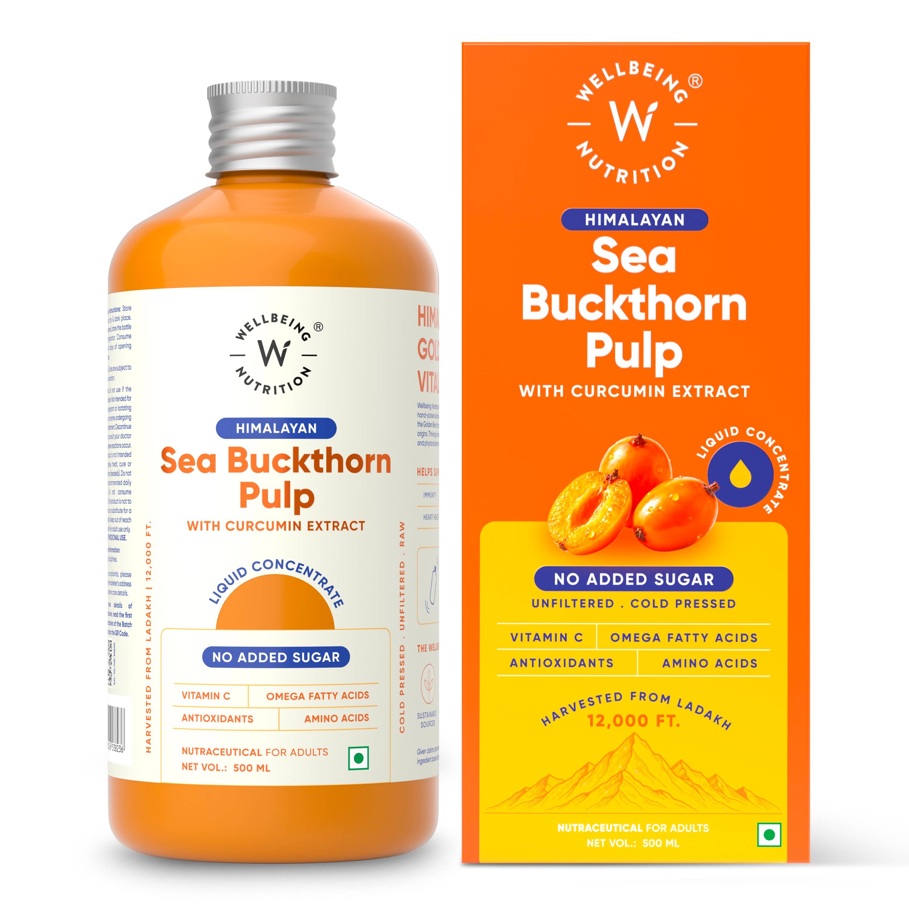 Wellbeing Nutrition Himalayan Sea Buckthorn Juice With Curcumin Extract
