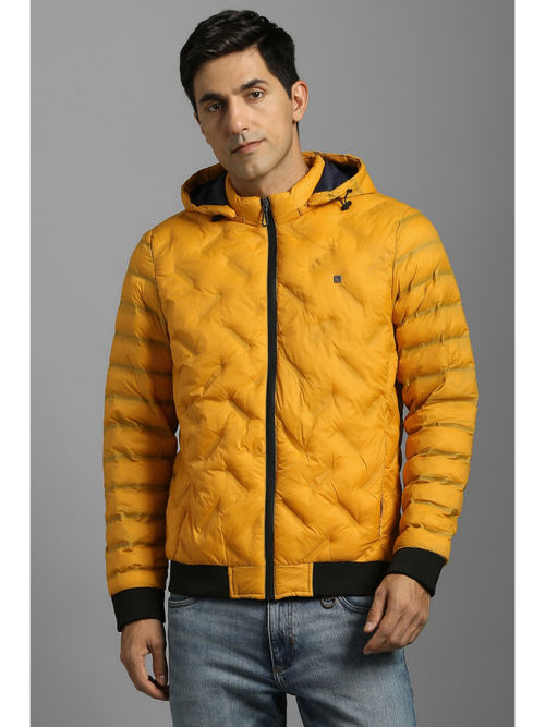 Buy Louis Philippe Men Casual Yellow Solid Puffer Jacket Online