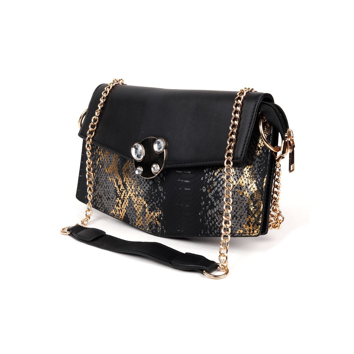 Odette Black Printed Clutches Buy Odette Black Printed Clutches Online