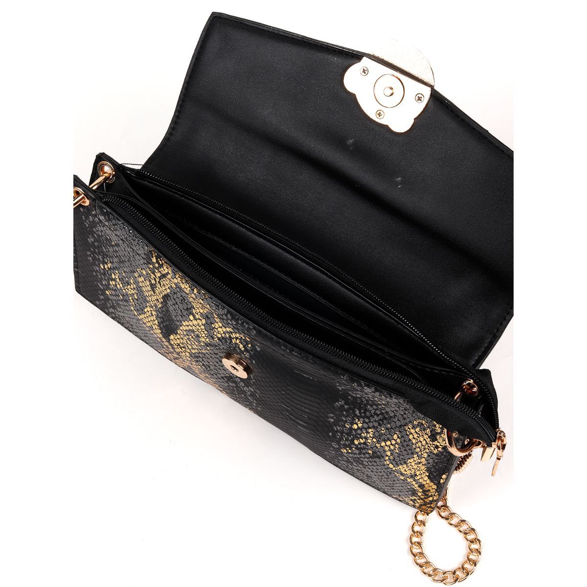 Odette Black Printed Clutches Buy Odette Black Printed Clutches Online