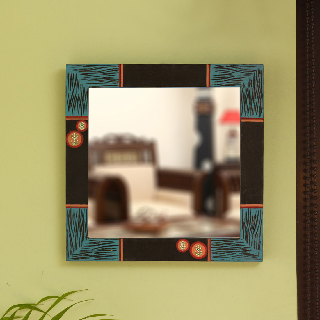 ExclusiveLane Oasis Reflection' Hand Carved Wall Mirror In Mango Wood