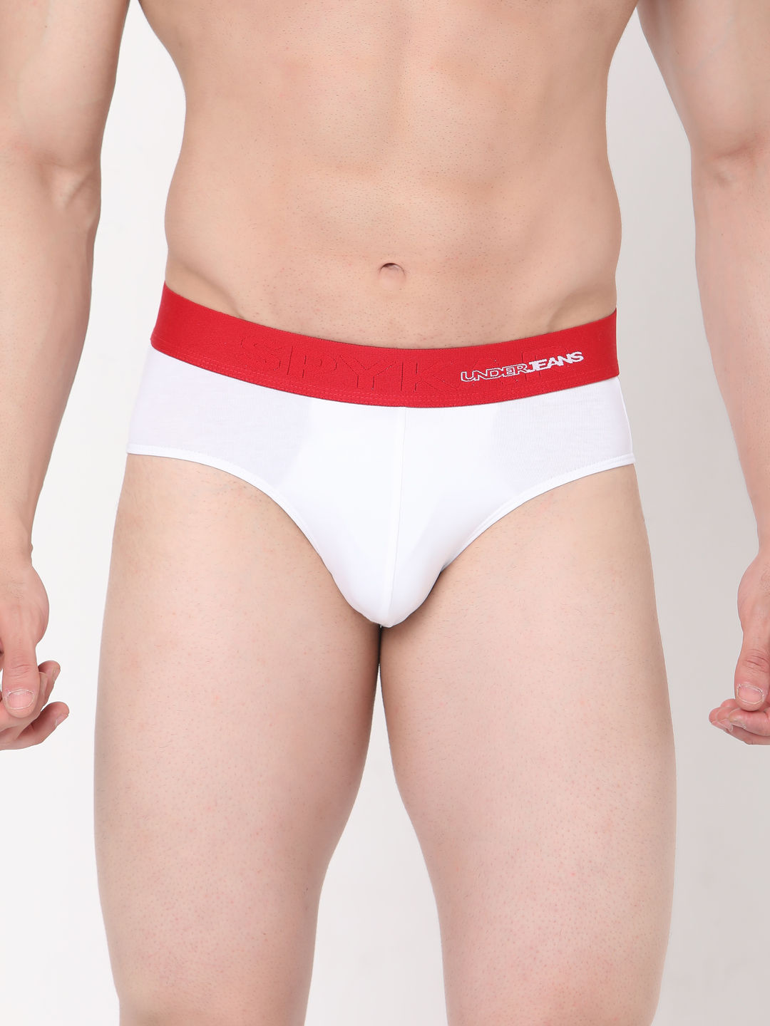 Underjeans by Spykar Mens Solid Brief - White (L)
