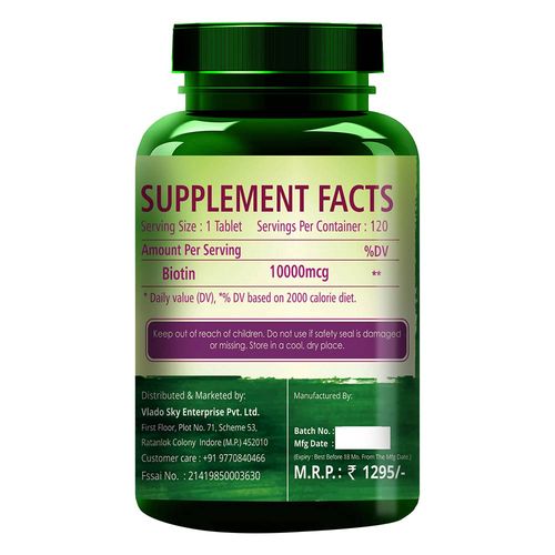 Himalayan Organics Biotin 120 Tablets Buy Himalayan Organics Biotin 120 Tablets Online At Best Price In India Nykaa