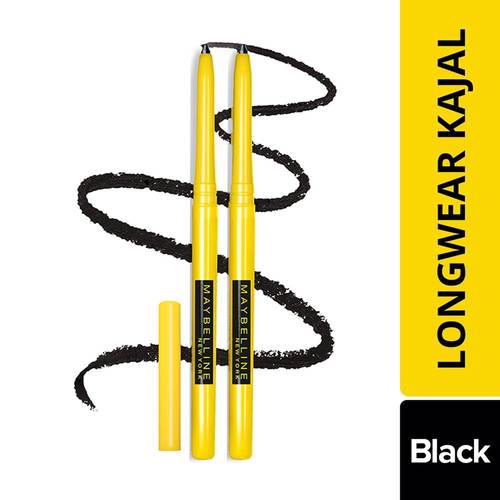Maybelline New York Intense Colour Colossal Matte Finish Kajal Black Pack Of 2 Deep Black