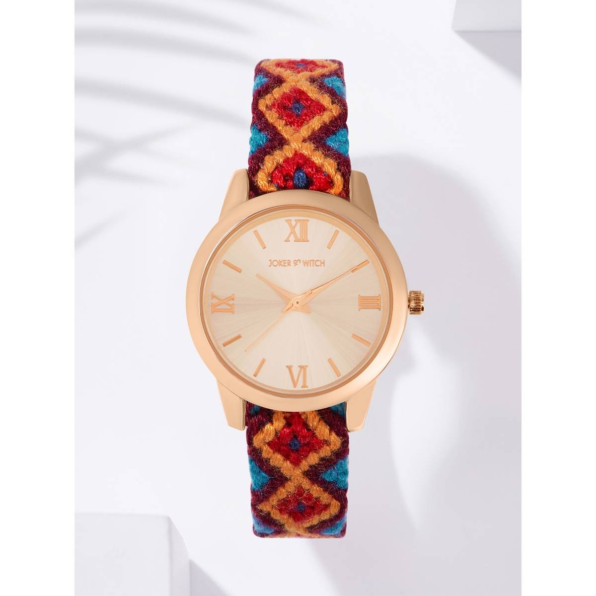 Joker & Witch Sundown Strand Rose Gold Watch Featuring A Tribal Macrame Strap - AMWW846 (M)