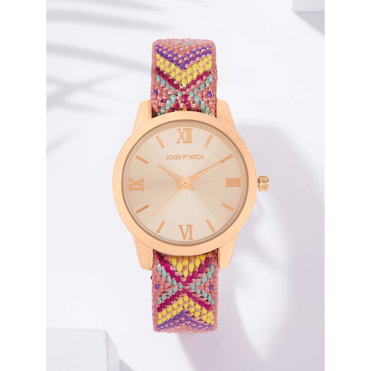 Joker & Witch Zen Loom Rose Gold Watch Featuring A Macrame Strap With Shades - AMWW847 (M)