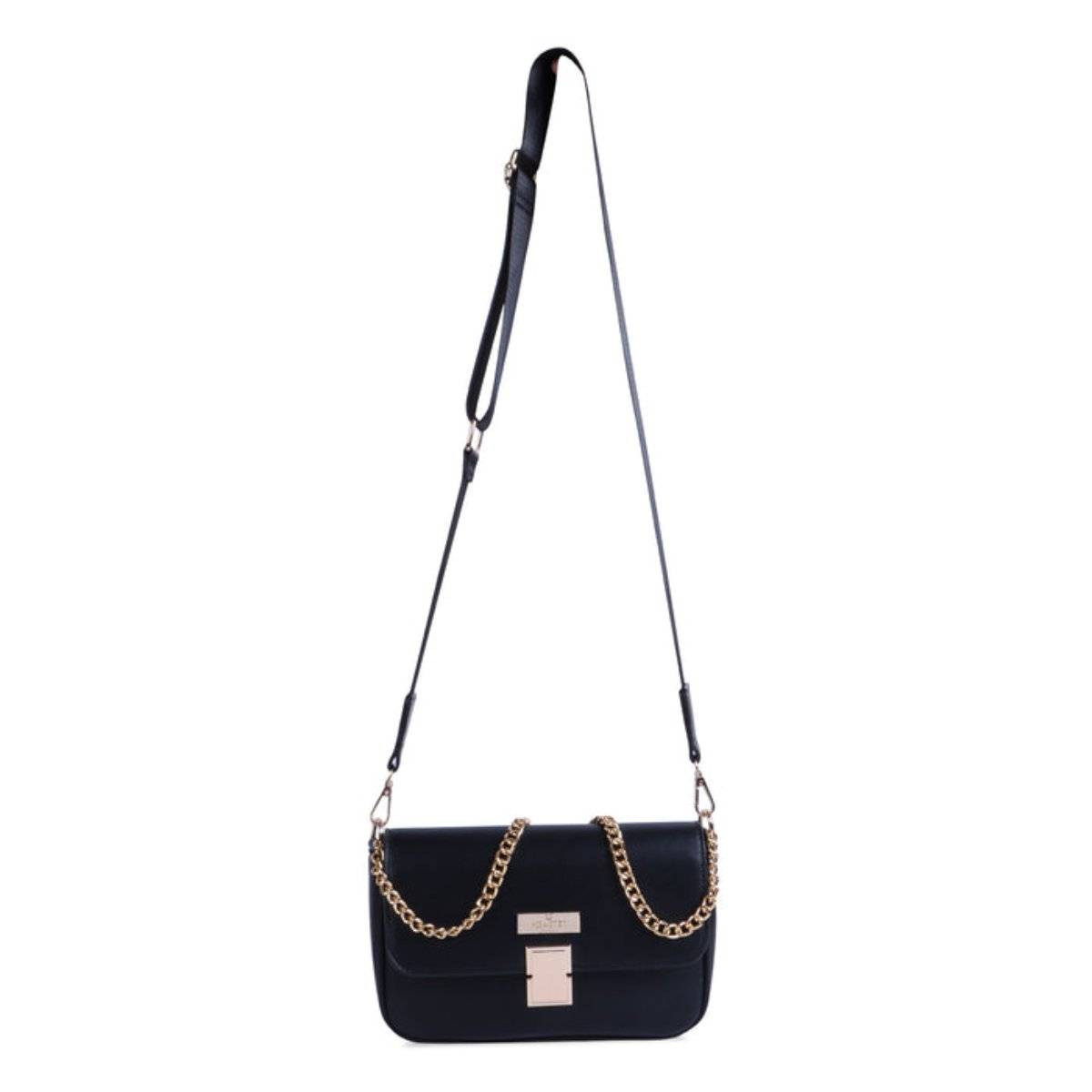 Hamster London Women Glow Up Black Crossbody Bag with Detachable Strap (M)