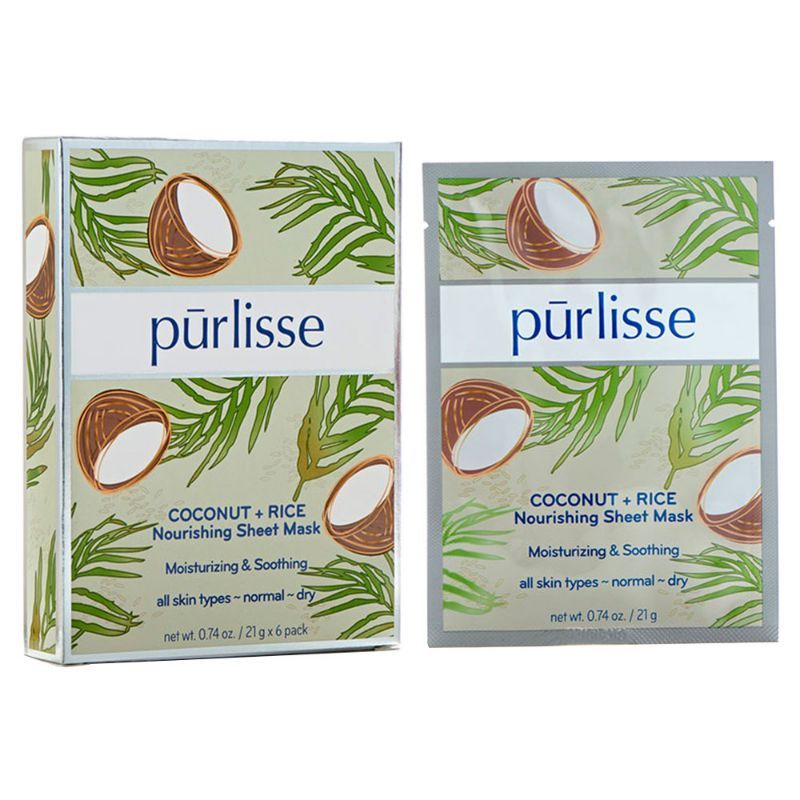 Purlisse Beauty Coconut + Rice Nourishing Sheet Mask - Pack of 6