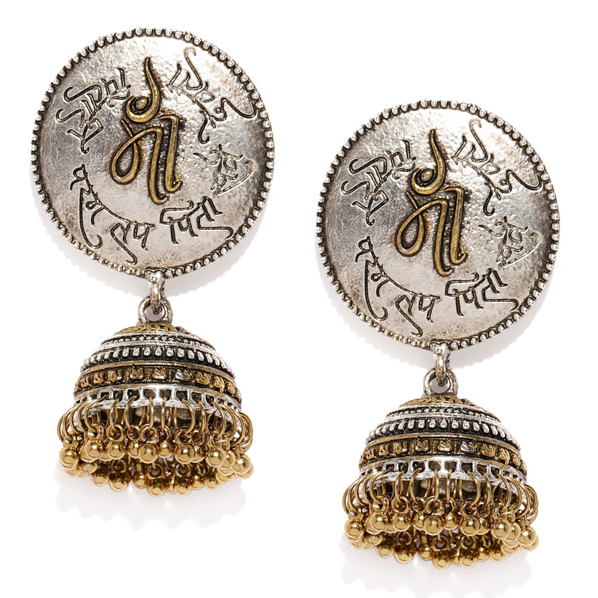 Fida Two Tone Maa Earrings: Buy Fida Two Tone Maa Earrings Online At 