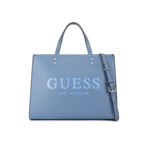 Buy Guess Blue Brand Logo Lindey Carryall Tote Bag with Detachable - Main Image