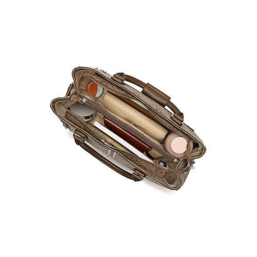 Buy Guess Brown Monogram Kallisto Zip Bottom Shopper Tote Bag with