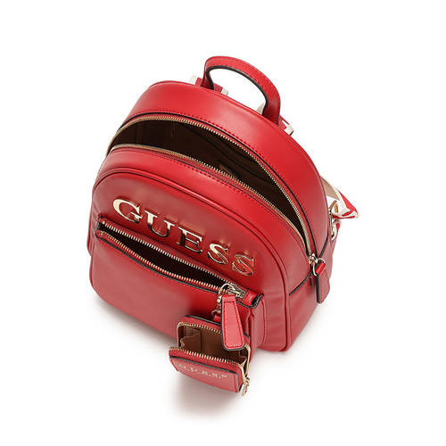 GUESS Red Mini Backpack with Logo Accent Guess | Bags | Guess Red Logo Quilted Small Backpack | Poshmark main image 3