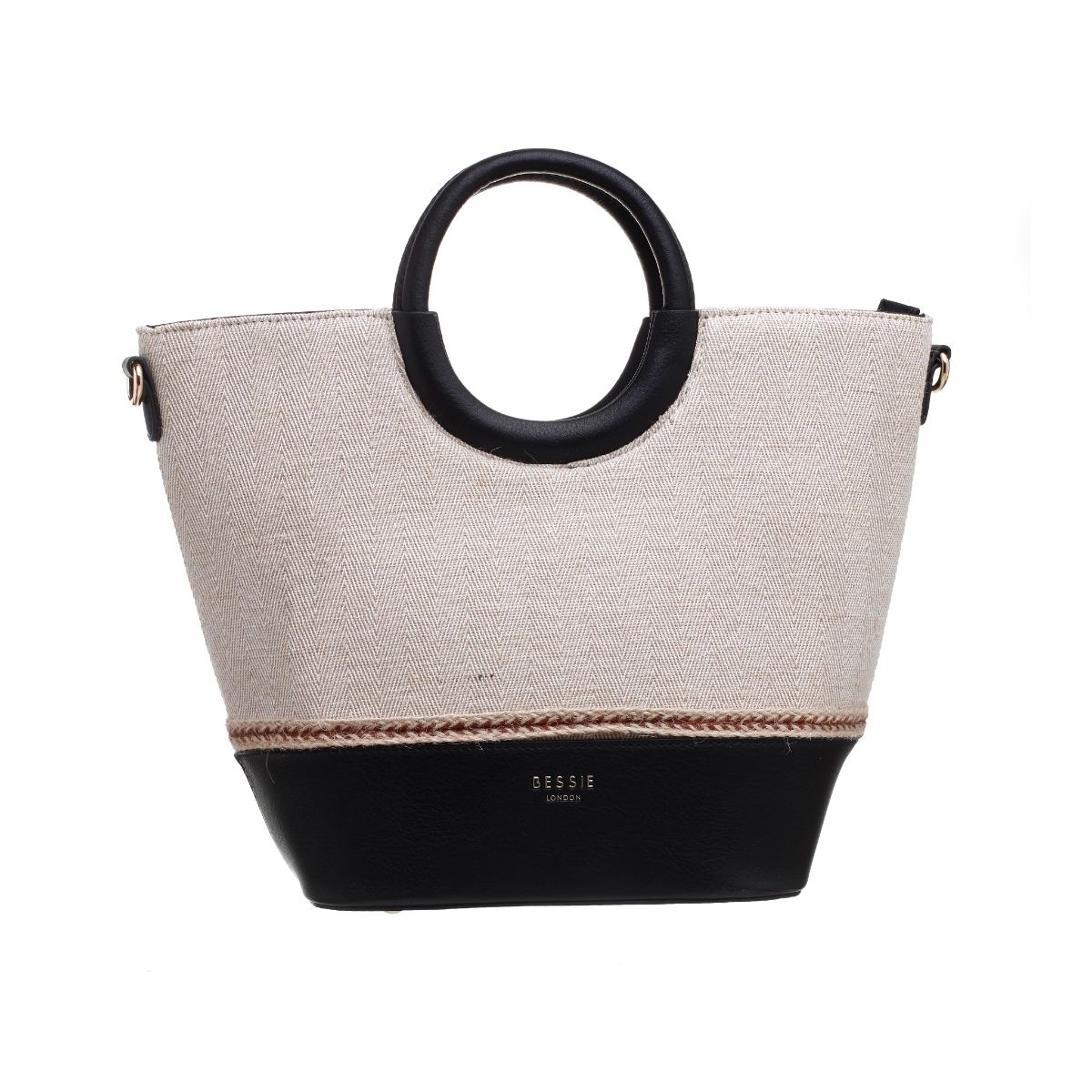 Buy BESSIE LONDON Casual Basket Handbag Bag with Shoulder Strap