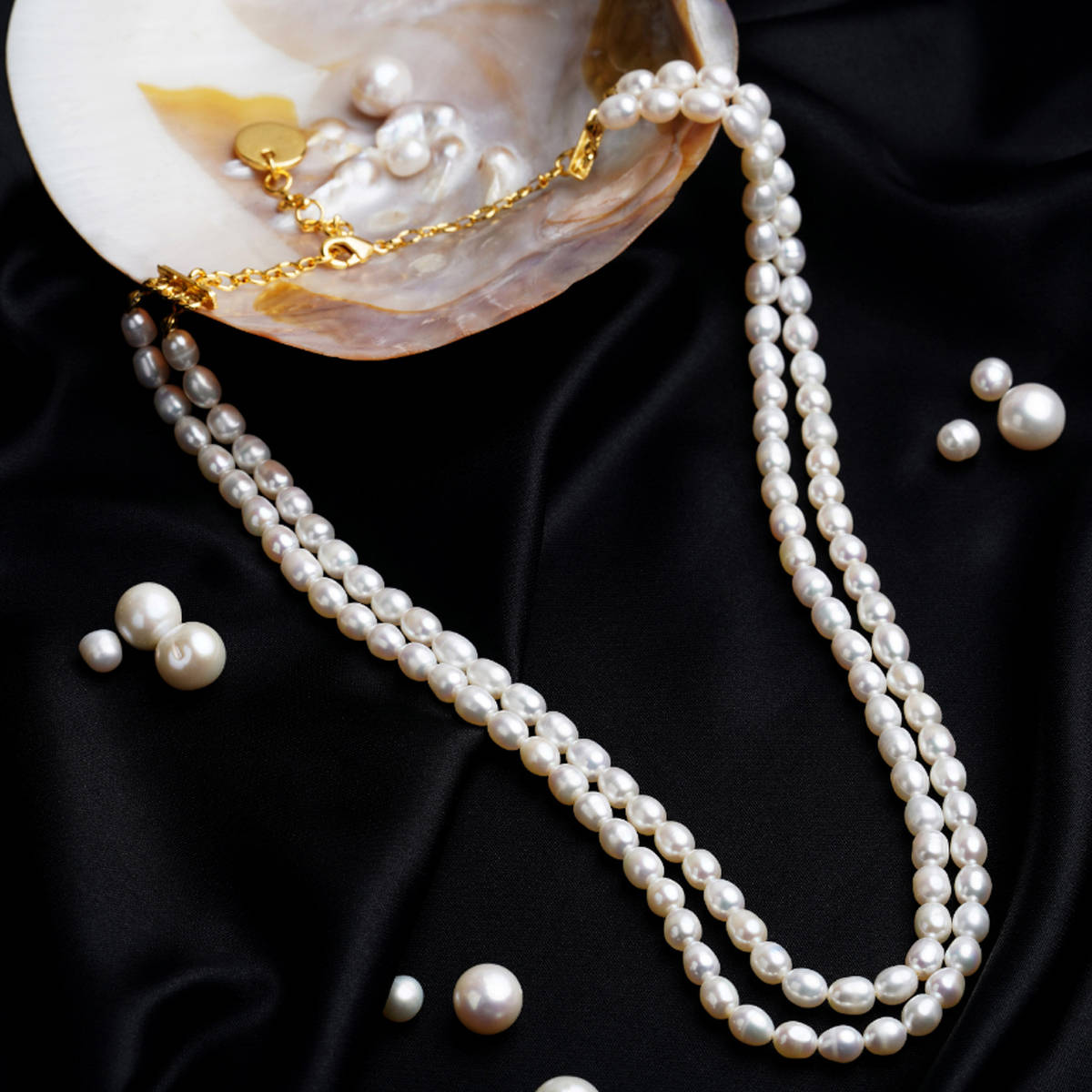 Buy Zaveri Pearls Off White Fresh Water Rice Pearls AAA+ Quality 2 ...
