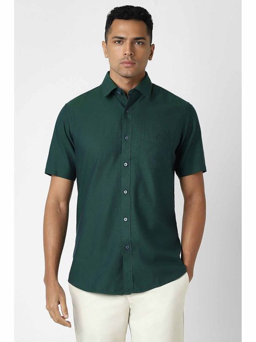 Buy Van Heusen Men Green Slim Fit Stripe Half Sleeves Casual Shirt Online Buy Van Heusen Men Green Slim Fit Stripe Half Sleeves Casual Shirt Online