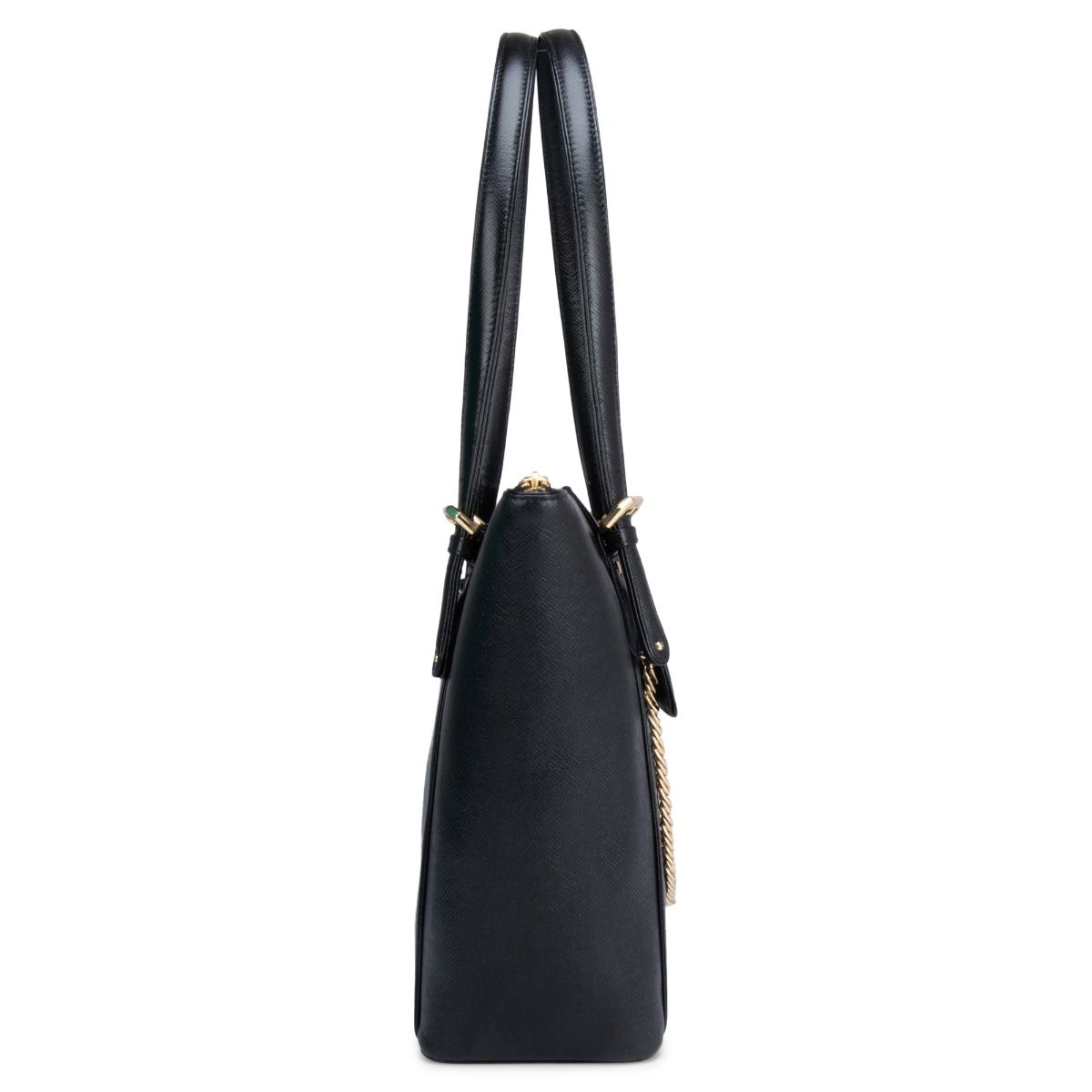 Buy Da Milano Black Leather Tote Bag Online