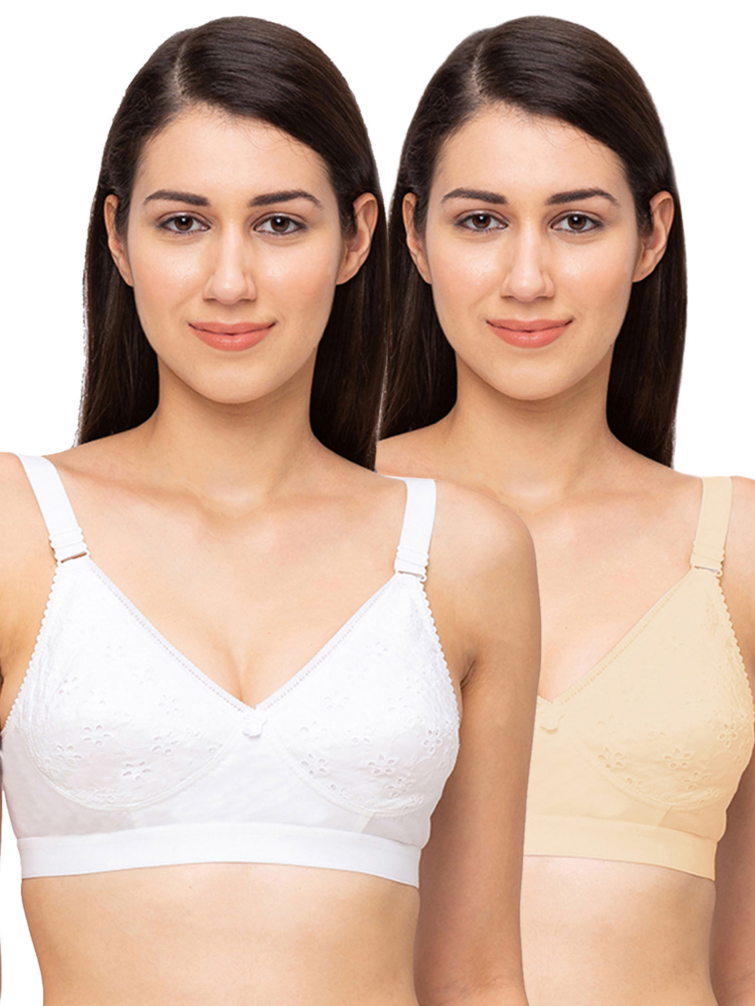 Buy Juliet Womens Non Padded Non Wired Bra Combo Chapali White