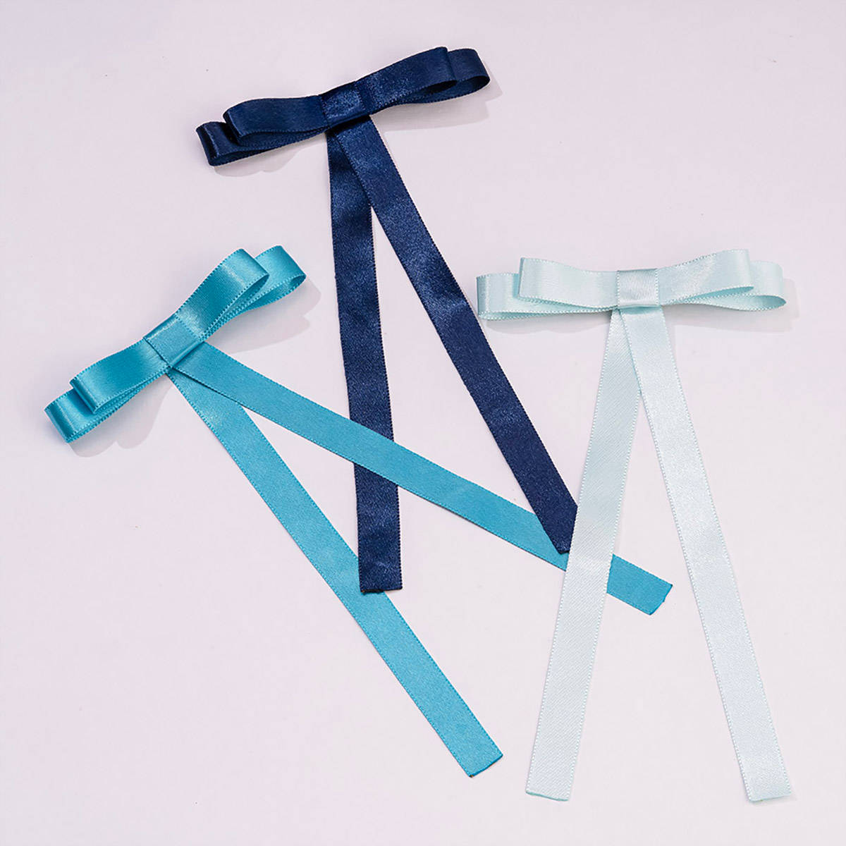 Hair Drama Co. No Monday Blues Satin Ribbon Hair Bows - Set of 3