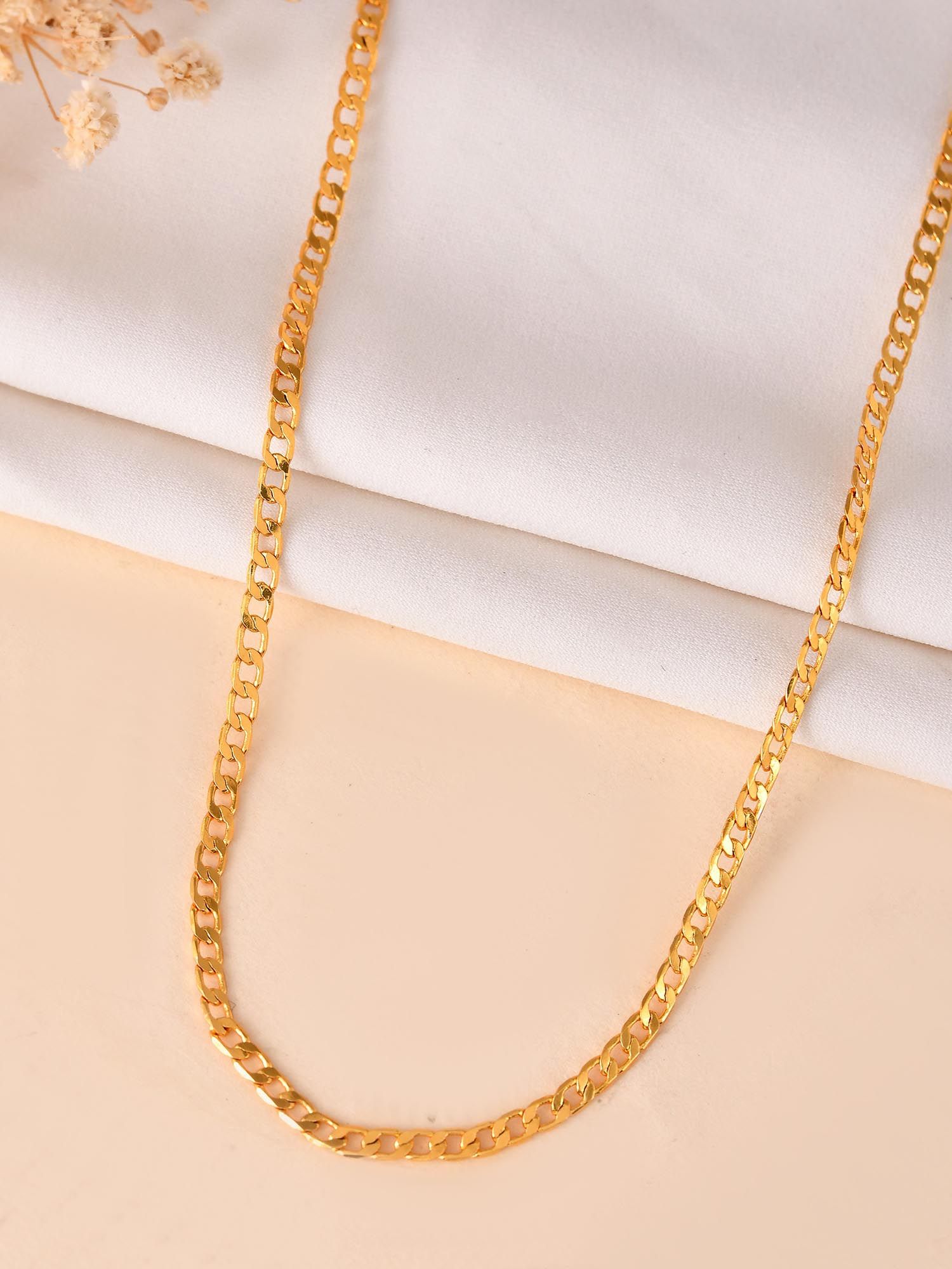 Buy VOJ Stainless Steel Gold-Plated Minimal Link Necklace For