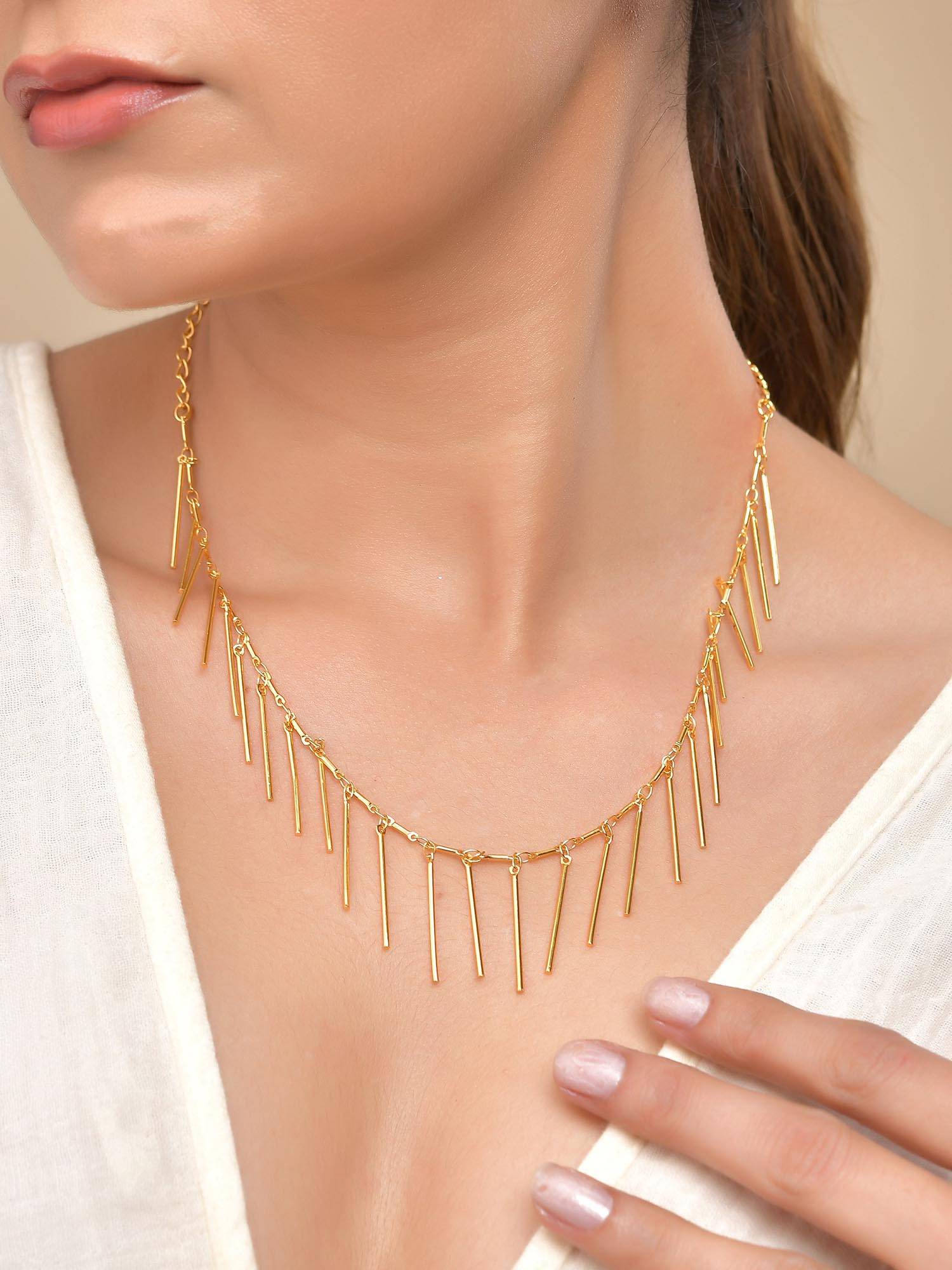 VOJ Women Gold-Plated Statement Necklace
