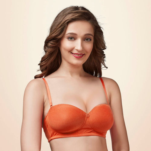 Buy Trylo Nina Women Detachable Strap Non Wired Padded Bra - Orange Online