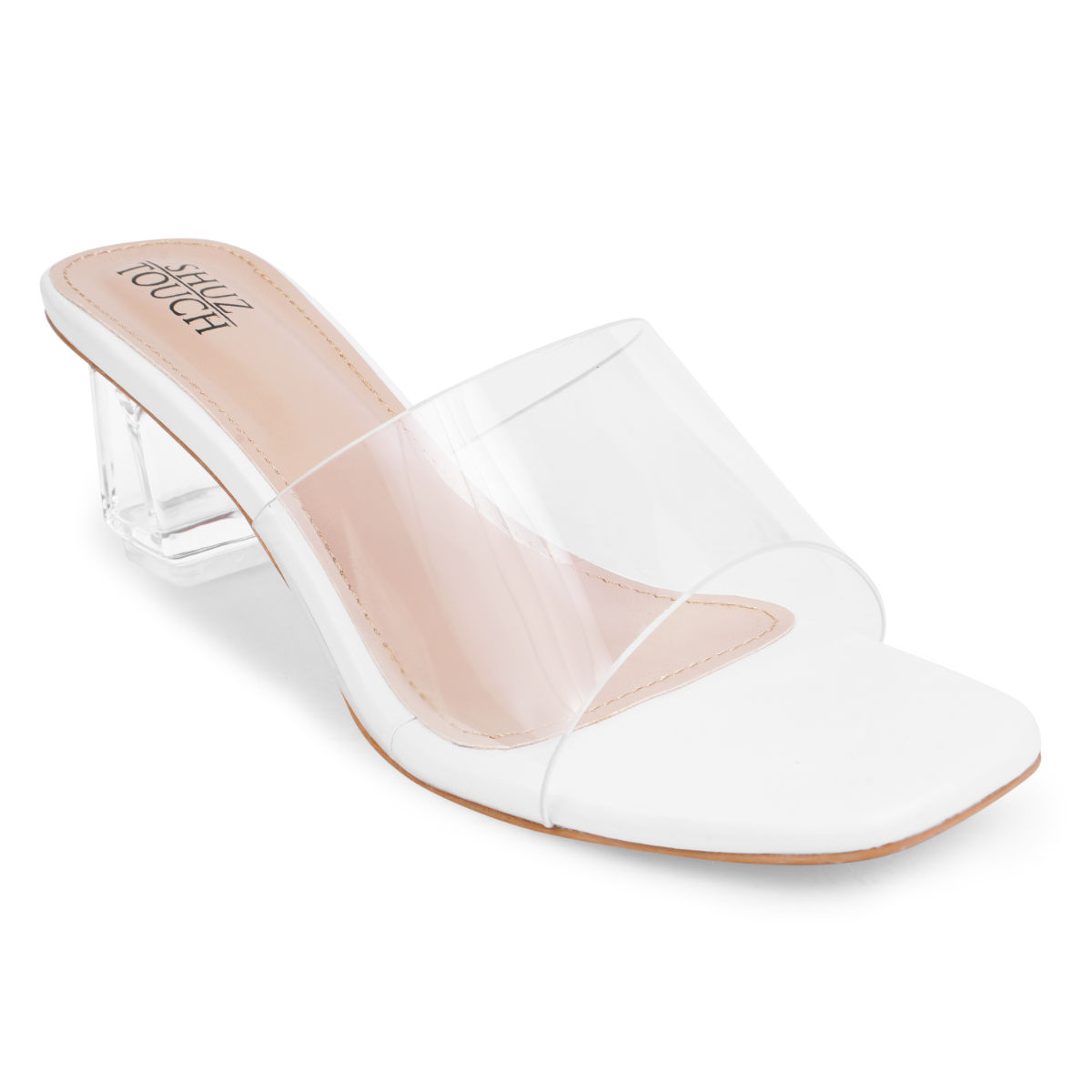 White and best sale clear heels