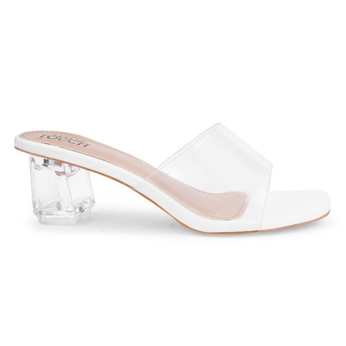 Buy SHUZ TOUCH Women Smart Casual Solid Transparent Heel Sandals
