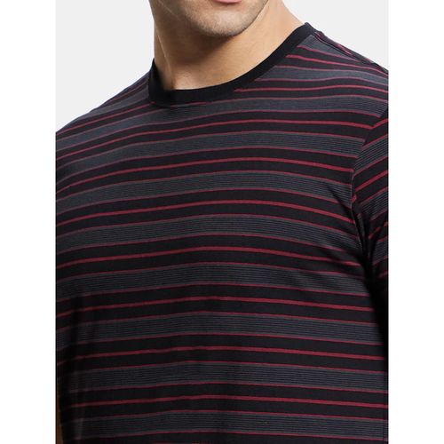 Buy Jockey 2715 Men Cotton Rich Striped Round Neck T-Shirt Black