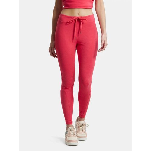 Jockey AA01 Women Super Combed Cotton Elastane Yoga Pants Ruby Pink Marl  (S)