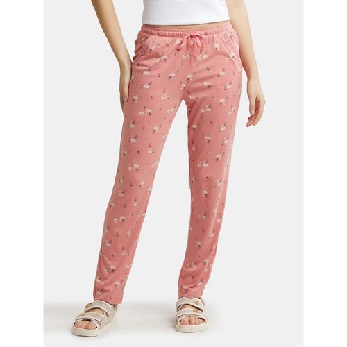 Jockey RX09 Women Micro Modal Cotton Printed Pyjama Peach Blossom  Assorted Prints (XL)