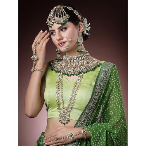 Buy Karatcart Gold Plated Green Stone Ethnic Indian Traditional