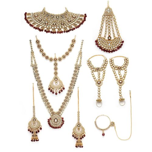 Bridal Jewellery Flipkart App Jewellery Green Gold-Plated Crystal