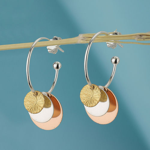 Buy 925 Sterling Silver Rhodium Plated with Gold Rose Gold